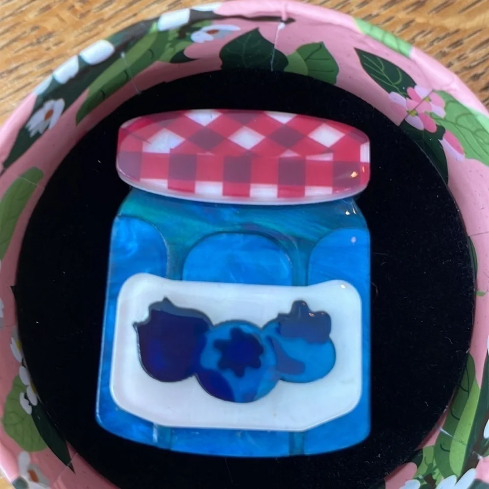 EUC Erstwilder Blueberry Precious Preserve Mini Brooch